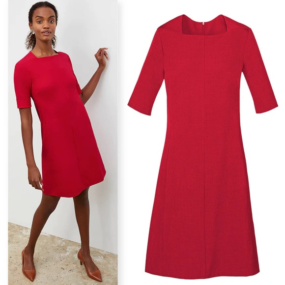 MM Lafleur Dresses & Skirts - MM Lafleur Emily Dress Rhubarb Red Fit & Flare Knee Length Size 2